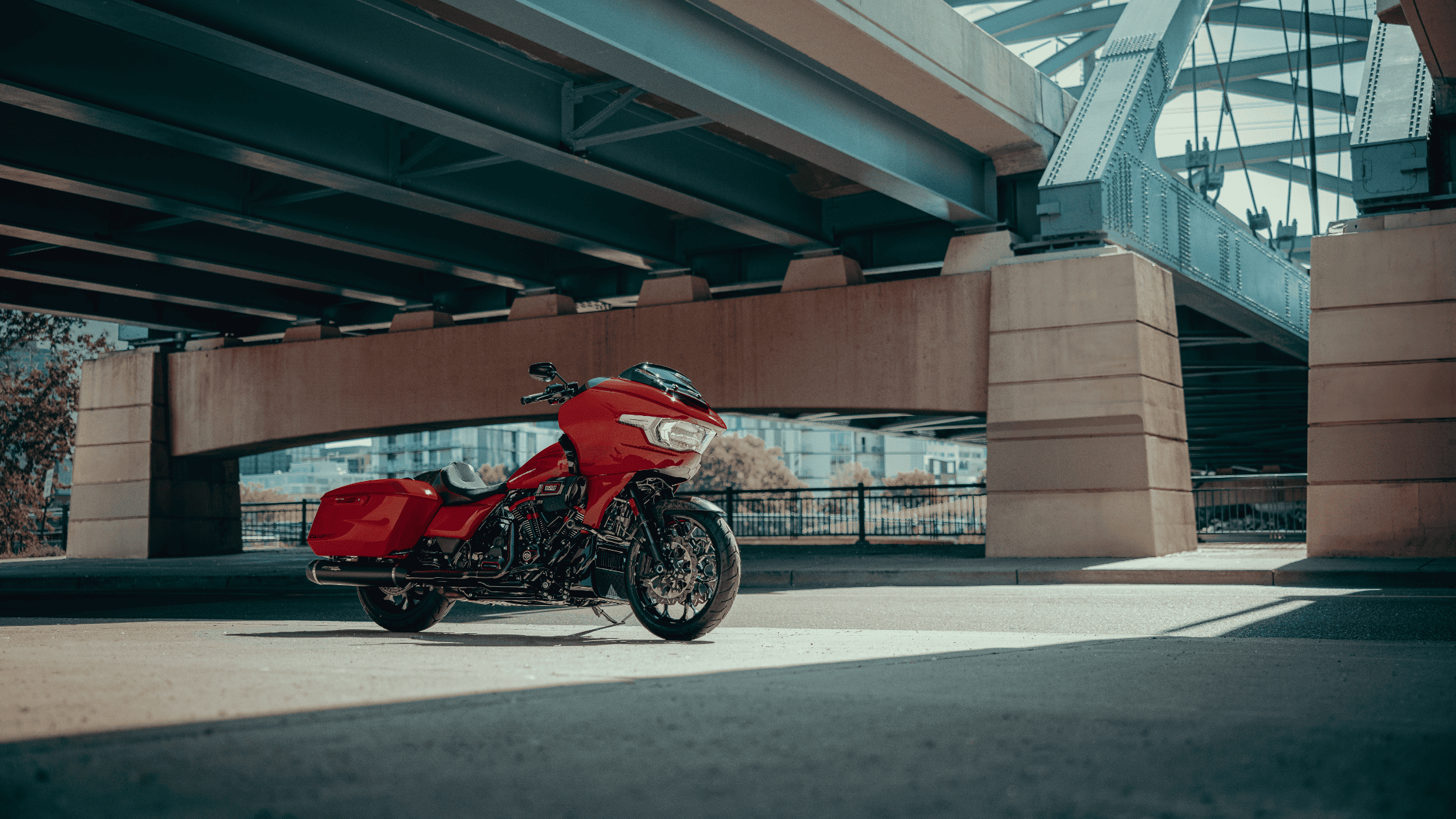 2025 Harley-Davidson® Road King® Special with illuminated headlamp on black backdrop in Friendswood