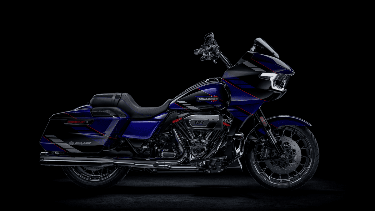 2025 Harley-Davidson® CVO™ Road Glide® parked in League City, TX, showcasing its sleek design and vibrant colors. Available at San Jacinto Harley-Davidson®.